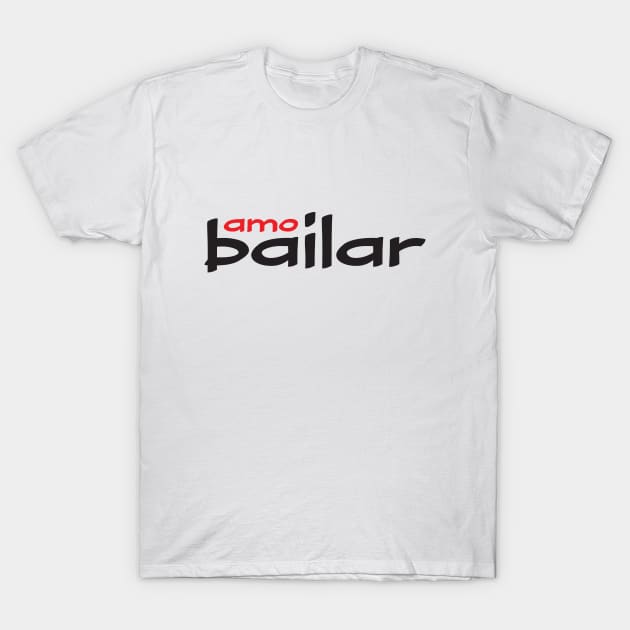 Amo Bailar Red Black by PK.digart T-Shirt by PK.digart